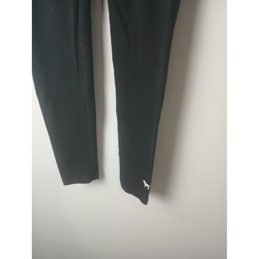 Victorias Secret PINK Foldover Waistband‎ Leggings Black Grey Y2K Logo Dog - Picture 2 of 10
